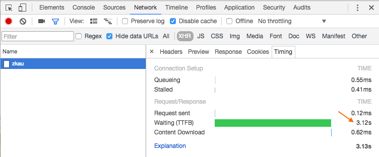 Chrome developer tools network timing.png