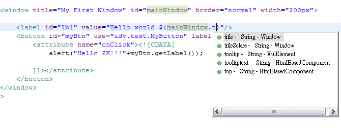 Content Assistance in EL Expression