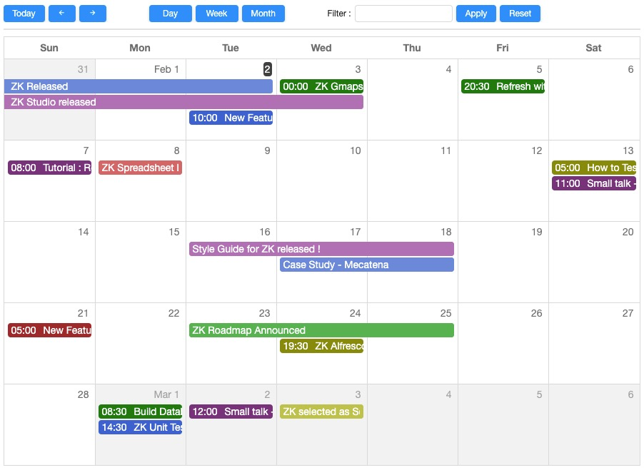 ZK Calendar Essentials/Introduction - Documentation
