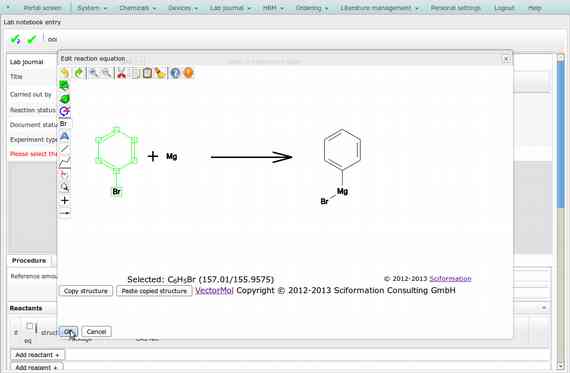 Integrating a molecular editor macro component