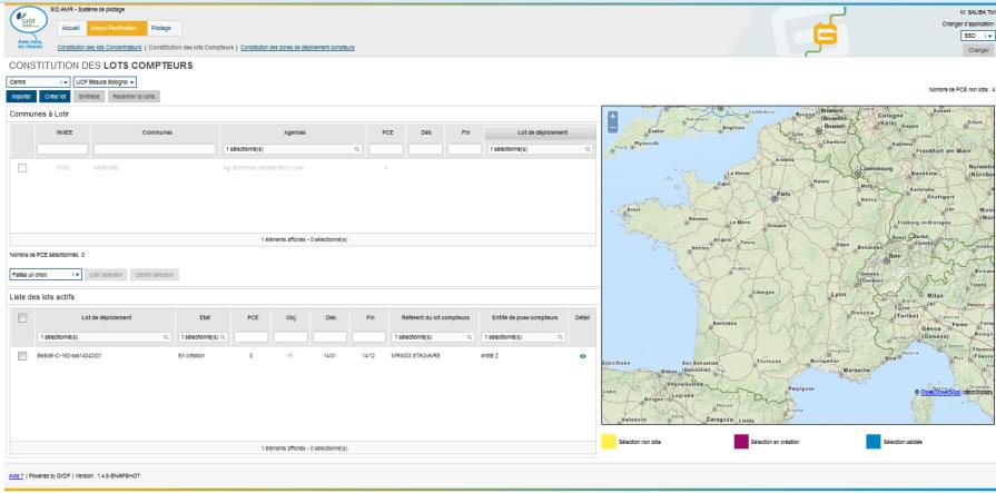 Gas meters deployment map of France